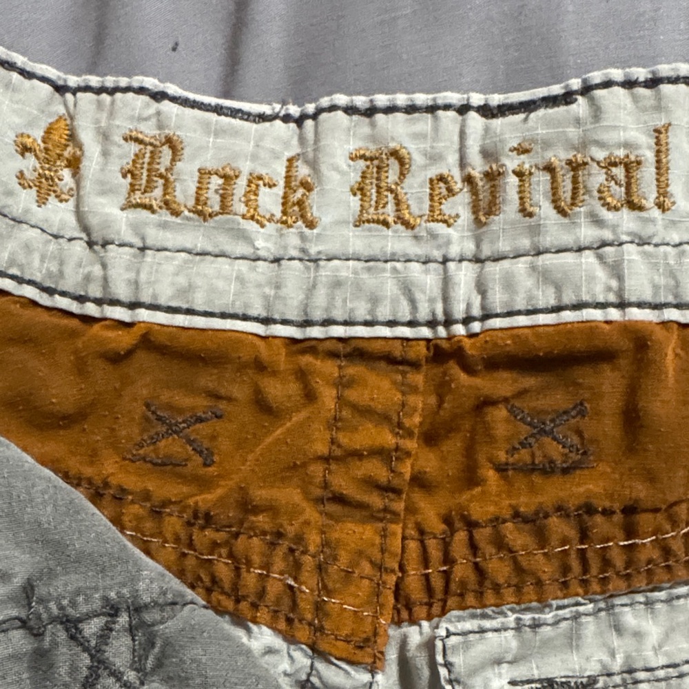 Rock Revival Gray Stitch Shorts